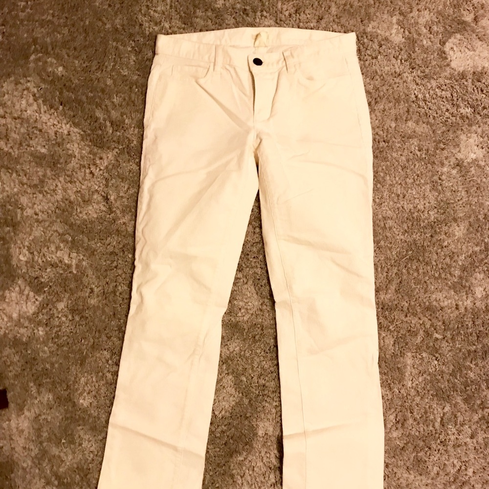 Cream corduroy flare pants from J Crew